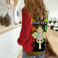 Personalised Ethiopia Women Casual Shirt Lion Of Judah Mix African Pattern - Wonder Print Shop