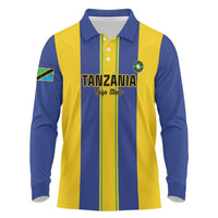 Custom Tanzania Football Long Sleeve Polo Shirt Sporty Style