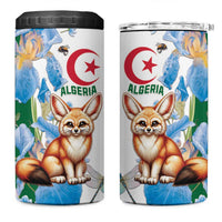 Algeria Fennec Fox 4 in 1 Can Cooler Tumbler Blue Isris Flower