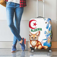 Algeria Fennec Fox Luggage Cover Blue Isris Flower
