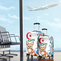 Algeria Fennec Fox Luggage Cover Blue Isris Flower