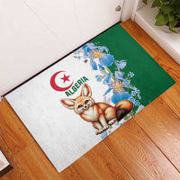 Algeria Fennec Fox Rubber Doormat Blue Isris Flower
