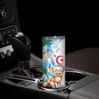 Algeria Fennec Fox Skinny Tumbler Blue Isris Flower