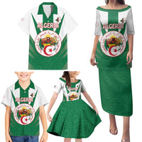 Personalised Algeria Family Matching Puletasi and Hawaiian Shirt Coat Of Arms With Islamic Pattern
