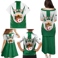 Personalised Algeria Family Matching Puletasi and Hawaiian Shirt Coat Of Arms With Islamic Pattern