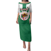 Personalised Algeria Family Matching Puletasi and Hawaiian Shirt Coat Of Arms With Islamic Pattern