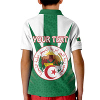 Personalised Algeria Kid Polo Shirt Coat Of Arms With Islamic Pattern