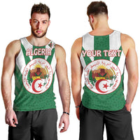 Personalised Algeria Men Tank Top Coat Of Arms With Islamic Pattern