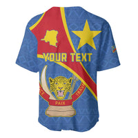 Personalised DR Congo Baseball Jersey Coat Of Arms African Pattern
