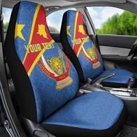 Personalised DR Congo Car Seat Cover Coat Of Arms African Pattern