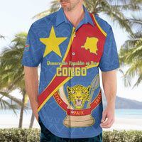 Personalised DR Congo Hawaiian Shirt Coat Of Arms African Pattern