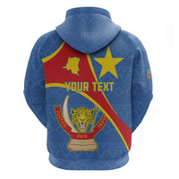 Personalised DR Congo Hoodie Coat Of Arms African Pattern