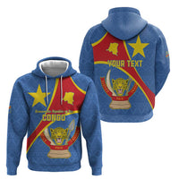 Personalised DR Congo Hoodie Coat Of Arms African Pattern