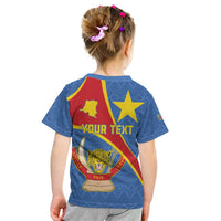 Personalised DR Congo Kid T Shirt Coat Of Arms African Pattern