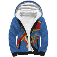 Personalised DR Congo Sherpa Hoodie Coat Of Arms African Pattern