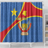 Personalised DR Congo Shower Curtain Coat Of Arms African Pattern
