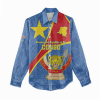 Personalised DR Congo Women Casual Shirt Coat Of Arms African Pattern
