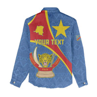 Personalised DR Congo Women Casual Shirt Coat Of Arms African Pattern