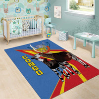DR Congo Okapi Area Rug With Coat Of Arms