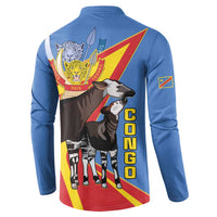 DR Congo Okapi Button Sweatshirt With Coat Of Arms