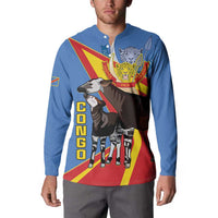 DR Congo Okapi Button Sweatshirt With Coat Of Arms