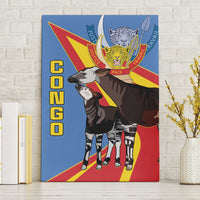 DR Congo Okapi Canvas Wall Art With Coat Of Arms