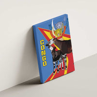 DR Congo Okapi Canvas Wall Art With Coat Of Arms