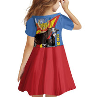 DR Congo Okapi Family Matching Off Shoulder Maxi Dress and Hawaiian Shirt With Coat Of Arms