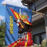DR Congo Okapi Garden Flag With Coat Of Arms