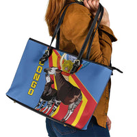 DR Congo Okapi Leather Tote Bag With Coat Of Arms