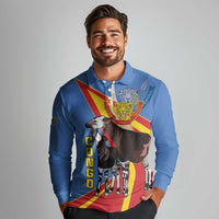 DR Congo Okapi Long Sleeve Polo Shirt With Coat Of Arms