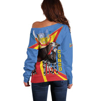 DR Congo Okapi Off Shoulder Sweater With Coat Of Arms
