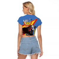 DR Congo Okapi Raglan Cropped T Shirt With Coat Of Arms