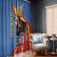 DR Congo Okapi Window Curtain With Coat Of Arms