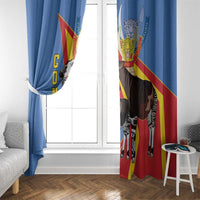DR Congo Okapi Window Curtain With Coat Of Arms