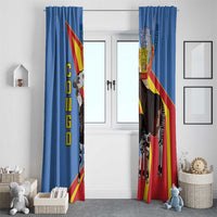 DR Congo Okapi Window Curtain With Coat Of Arms