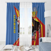 DR Congo Okapi Window Curtain With Coat Of Arms