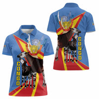 DR Congo Okapi Women Polo Shirt With Coat Of Arms