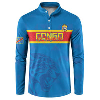 Custom DR Congo Football Button Sweatshirt Go Les Léopards