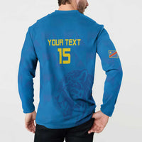 Custom DR Congo Football Button Sweatshirt Go Les Léopards