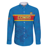 Custom DR Congo Football Family Matching Off The Shoulder Long Sleeve Dress and Hawaiian Shirt Go Les Léopards