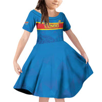 Custom DR Congo Football Family Matching Off Shoulder Short Dress and Hawaiian Shirt Go Les Léopards