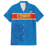 Custom DR Congo Football Family Matching Off Shoulder Short Dress and Hawaiian Shirt Go Les Léopards