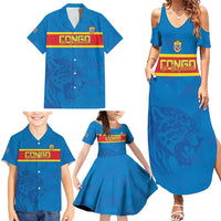 Custom DR Congo Football Family Matching Summer Maxi Dress and Hawaiian Shirt Go Les Léopards