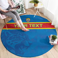 Custom DR Congo Football Round Carpet Go Les Léopards