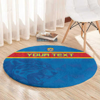 Custom DR Congo Football Round Carpet Go Les Léopards