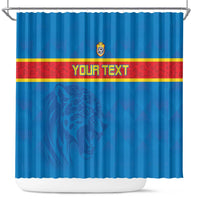 Custom DR Congo Football Shower Curtain Go Les Léopards
