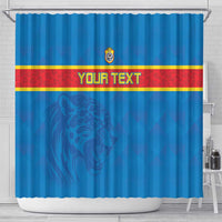 Custom DR Congo Football Shower Curtain Go Les Léopards