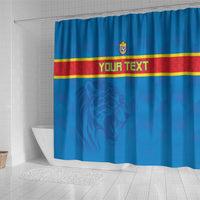 Custom DR Congo Football Shower Curtain Go Les Léopards