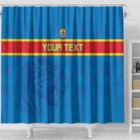 Custom DR Congo Football Shower Curtain Go Les Léopards